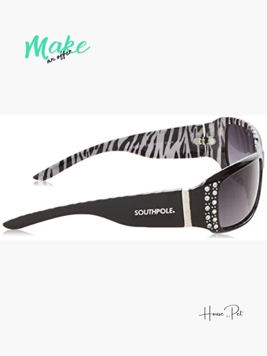 Bedazzled Wrap UV Protective Rectangular Sunglasses with Rhinestone Accents